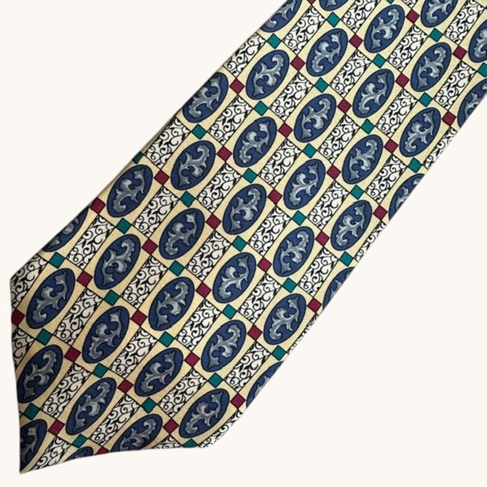 Lot of 8 Mixed Gold Yellow Mens Silk Neckties Nautica Haggar Morgan Hart Vintage - Picture 3 of 16